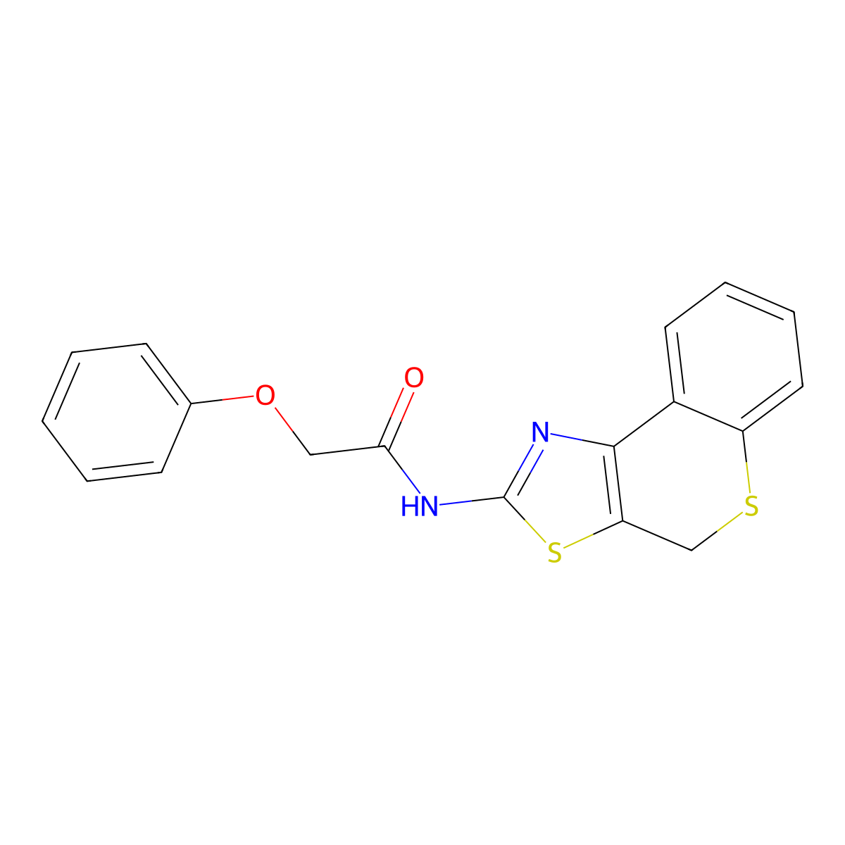 2-phenoxy-N-(4H-thiochromeno[4,3-d]thiazol-2-yl)acetamide molecular structure, CAS 681232-35-9