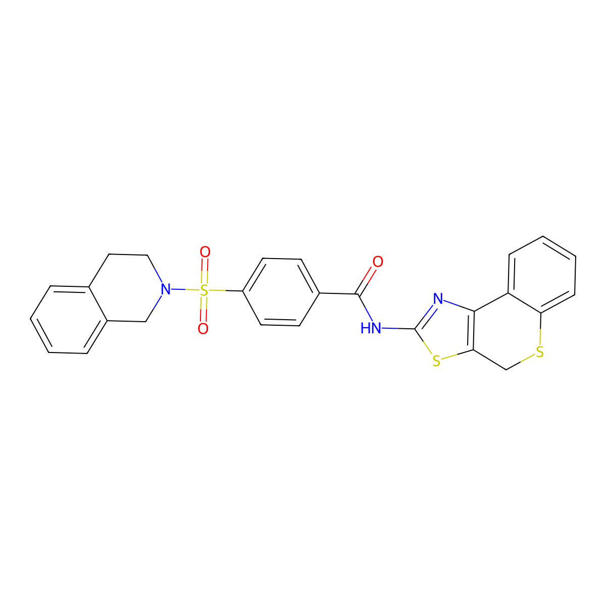 4-((3,4-dihydroisoquinolin-2(1H)-yl)sulfonyl)-N-(4H-thiochromeno[4,3-d]thiazol-2-yl)benzamide molecular structure, CAS 681233-67-0