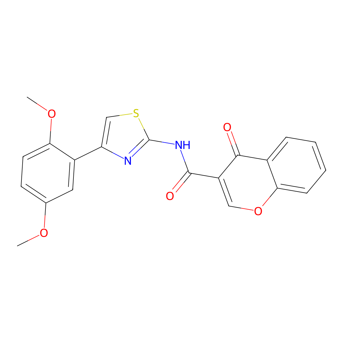 N-(4-(2,5-dimethoxyphenyl)thiazol-2-yl)-4-oxo-4H-chromene-3-carboxamide molecular structure, CAS 681234-10-6