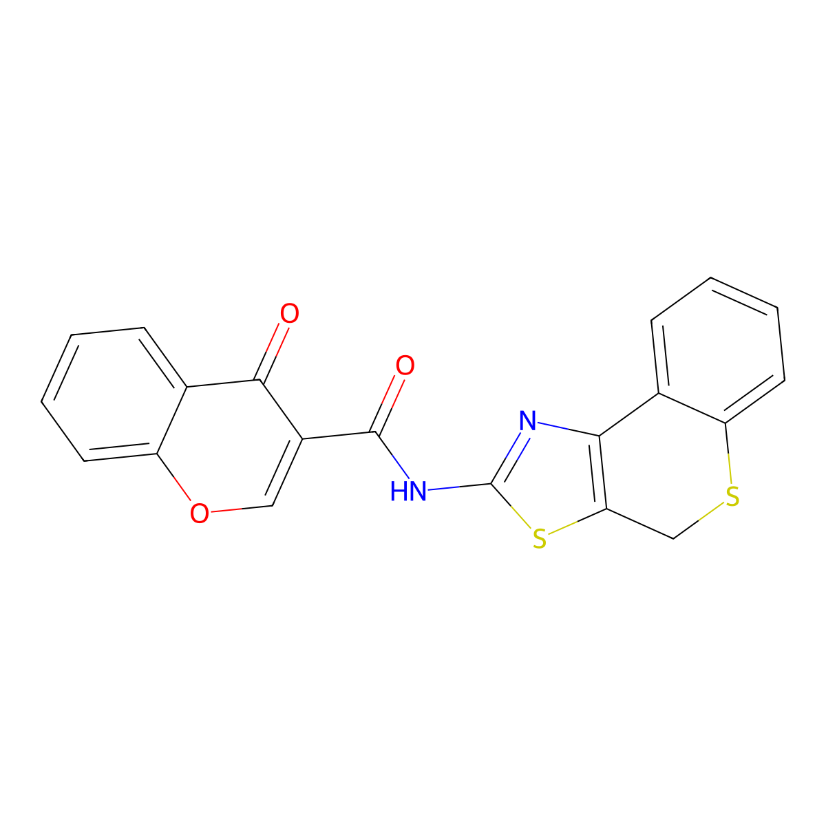 4-oxo-N-(4H-thiochromeno[4,3-d]thiazol-2-yl)-4H-chromene-3-carboxamide molecular structure, CAS 681234-14-0