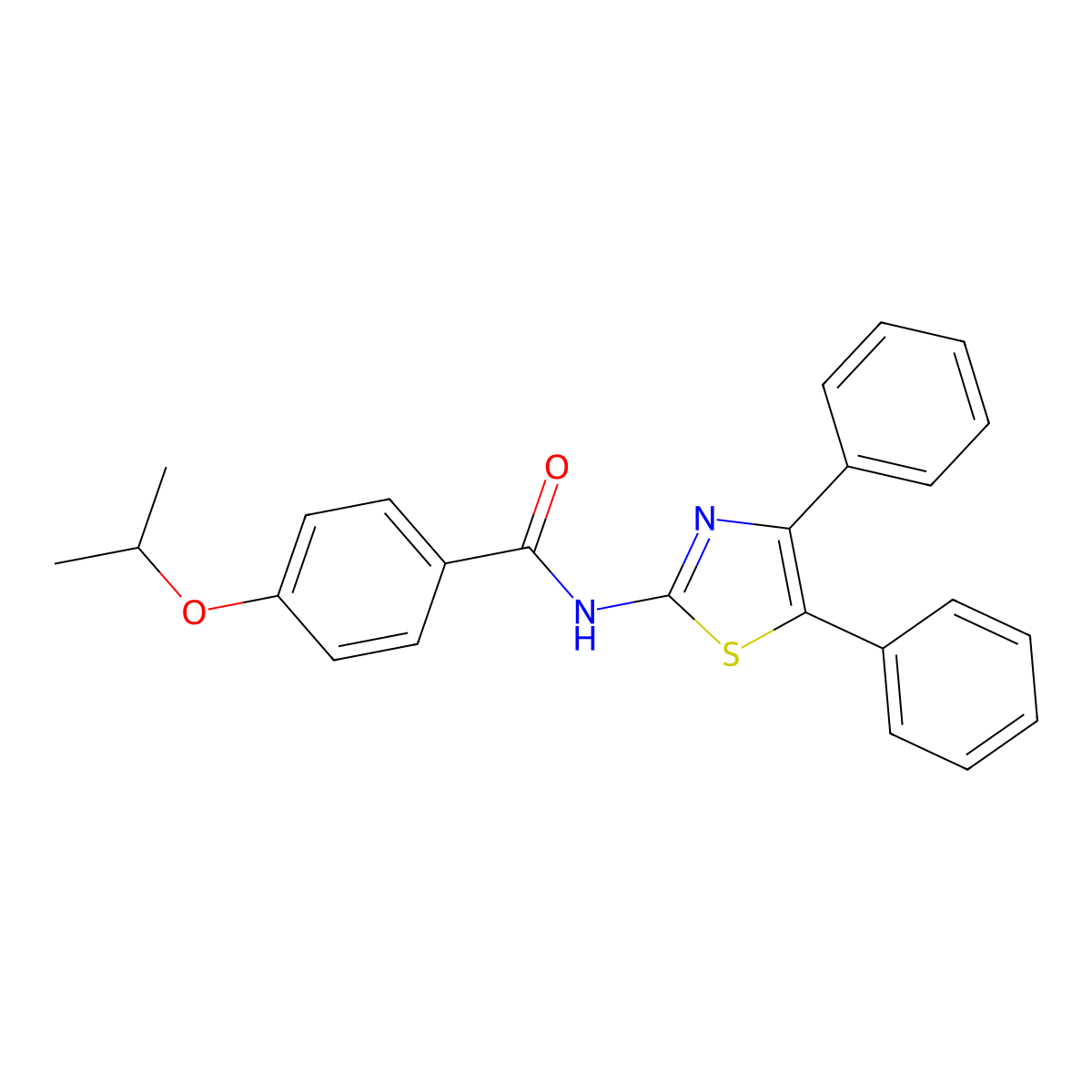N-(4,5-diphenylthiazol-2-yl)-4-isopropoxybenzamide molecular structure, CAS 681236-35-1