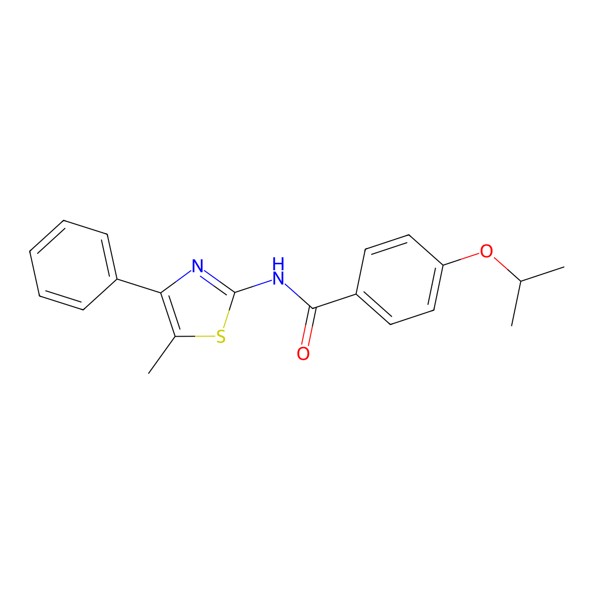 4-isopropoxy-N-(5-methyl-4-phenylthiazol-2-yl)benzamide molecular structure, CAS 681236-36-2