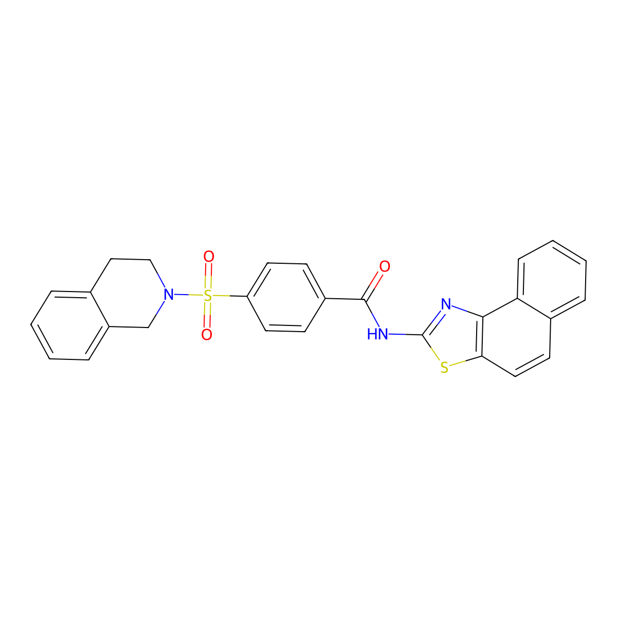 4-((3,4-dihydroisoquinolin-2(1H)-yl)sulfonyl)-N-(naphtho[1,2-d]thiazol-2-yl)benzamide molecular structure, CAS 681236-69-1