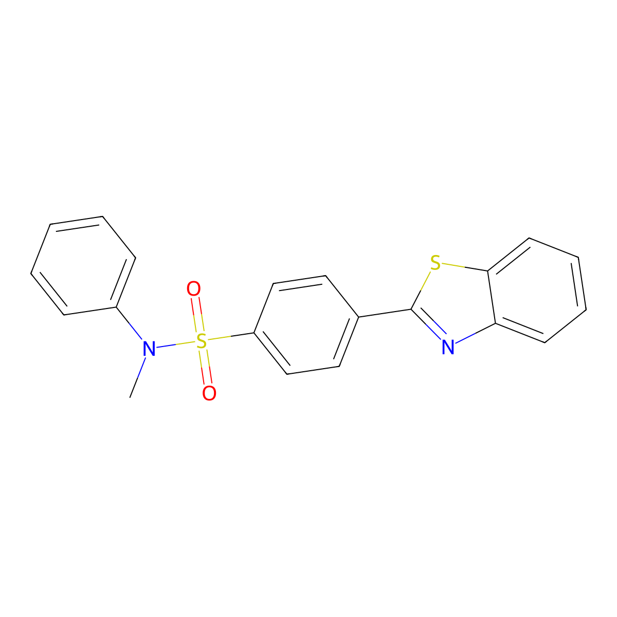 4-(benzo[d]thiazol-2-yl)-N-methyl-N-phenylbenzenesulfonamide molecular structure, CAS 681237-93-4