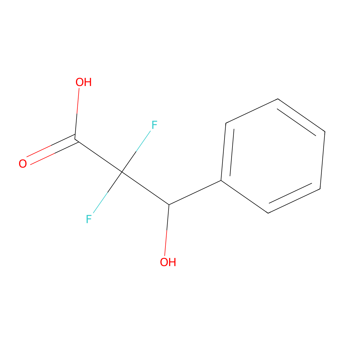 2,2-Difluoro-3-hydroxy-3-phenylpropanoic acid molecular structure, CAS 681240-18-6