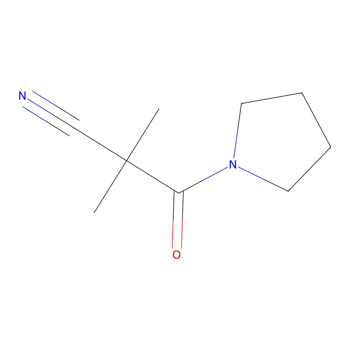 2,2-Dimethyl-3-oxo-3-(pyrrolidin-1-yl)propanenitrile molecular structure, CAS 681247-26-7
