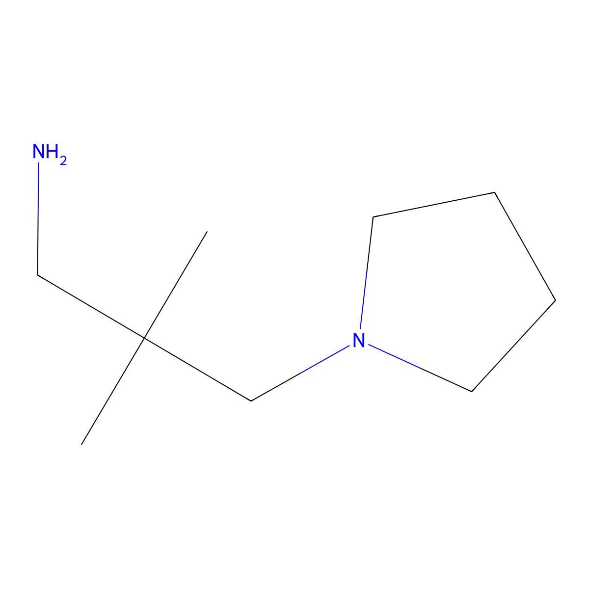 beta,beta-Dimethyl-1-pyrrolidinepropanamine molecular structure, CAS 681247-27-8
