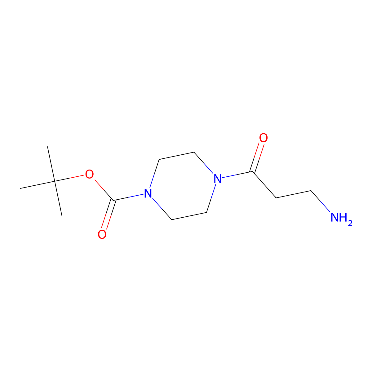 Tert-butyl 4-(3-aminopropanoyl)piperazine-1-carboxylate molecular structure, CAS 681248-23-7