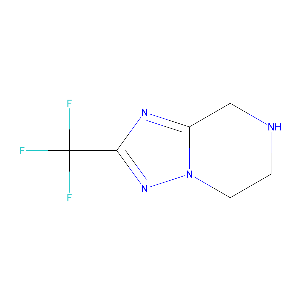 5,6,7,8-Tetrahydro-2-(trifluoromethyl)[1,2,4]triazolo[1,5-a]pyrazine molecular structure, CAS 681249-57-0
