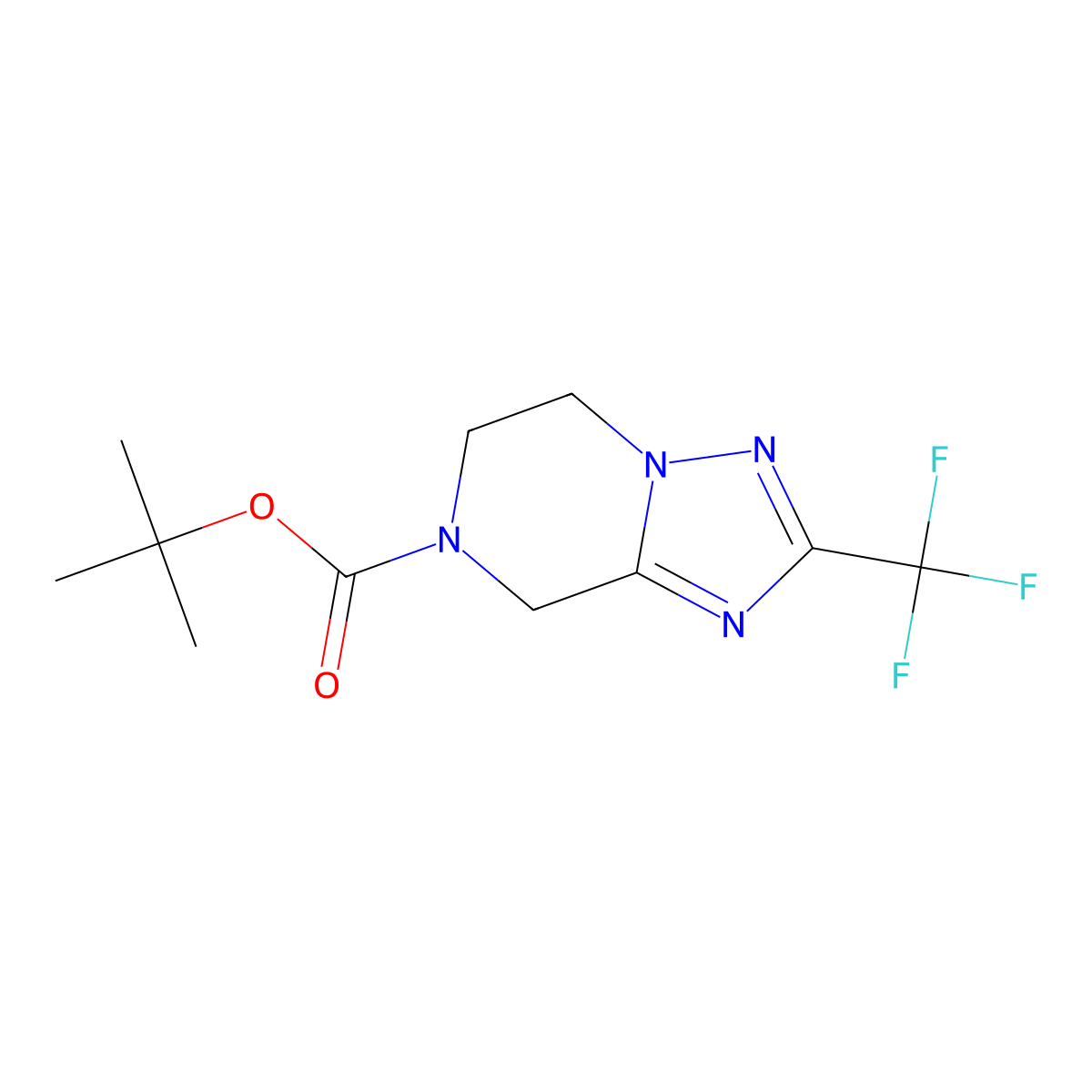 tert-Butyl 2-(trifluoromethyl)-5,6-dihydro-[1,2,4]triazolo[1,5-a]pyrazine-7(8H)-carboxylate molecular structure, CAS 681249-59-2