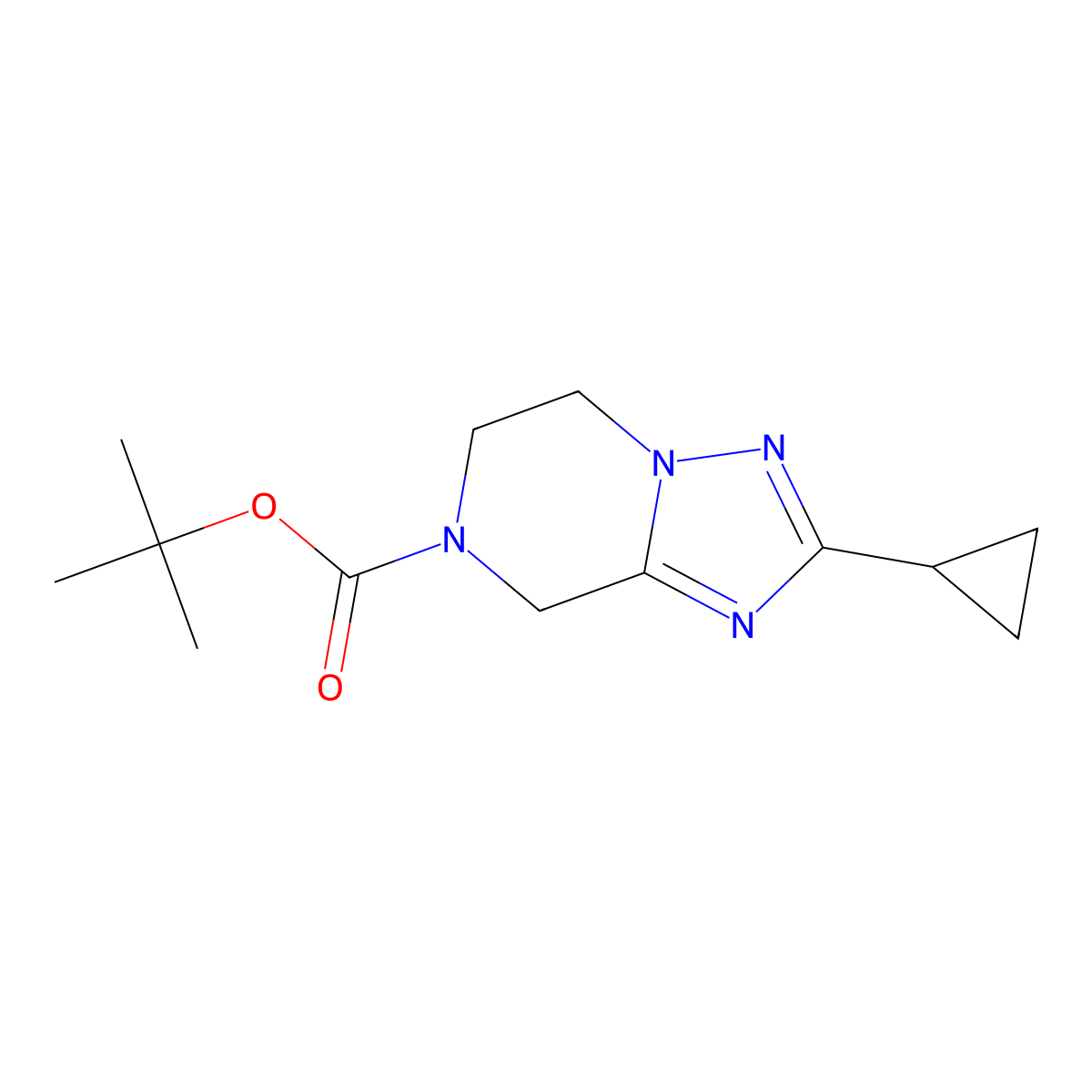 tert-Butyl 2-cyclopropyl-5,6-dihydro-[1,2,4]triazolo[1,5-a]pyrazine-7(8H)-carboxylate molecular structure, CAS 681249-79-6