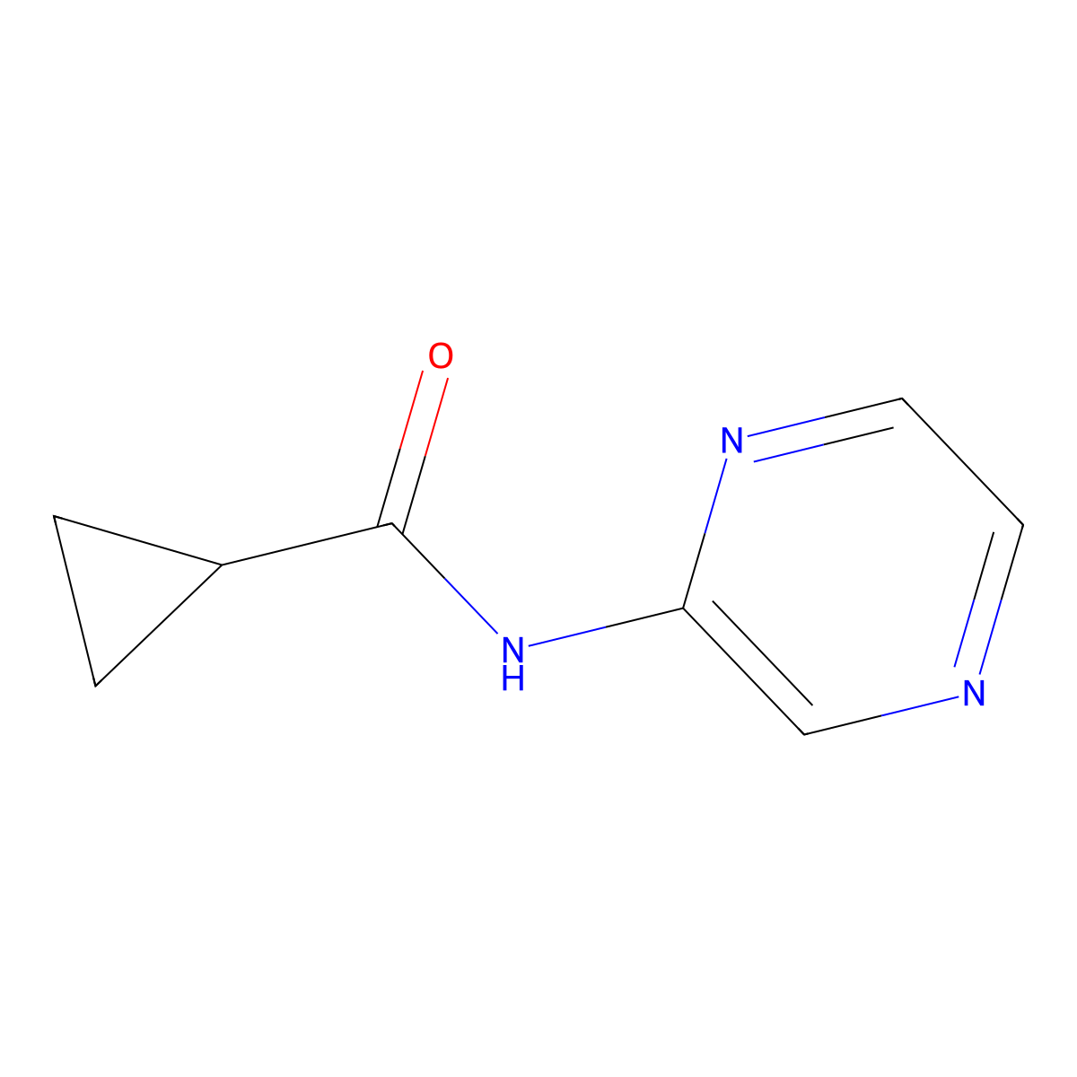 N-(Pyrazin-2-YL)cyclopropanecarboxamide molecular structure, CAS 681250-02-2