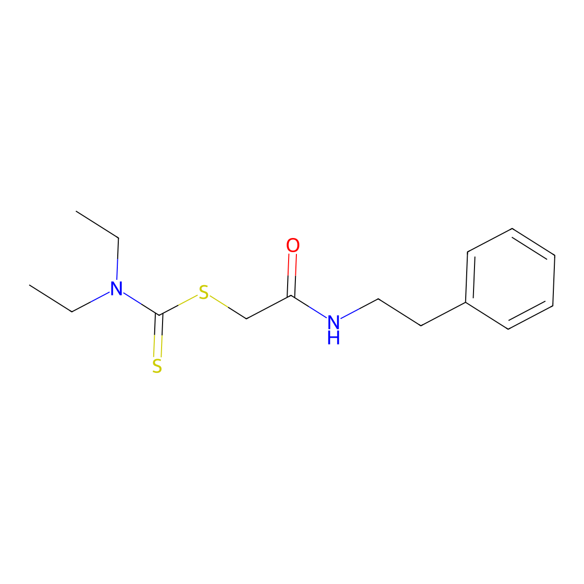 2-Oxo-2-(phenethylamino)ethyl diethylcarbamodithioate molecular structure, CAS 681251-15-0