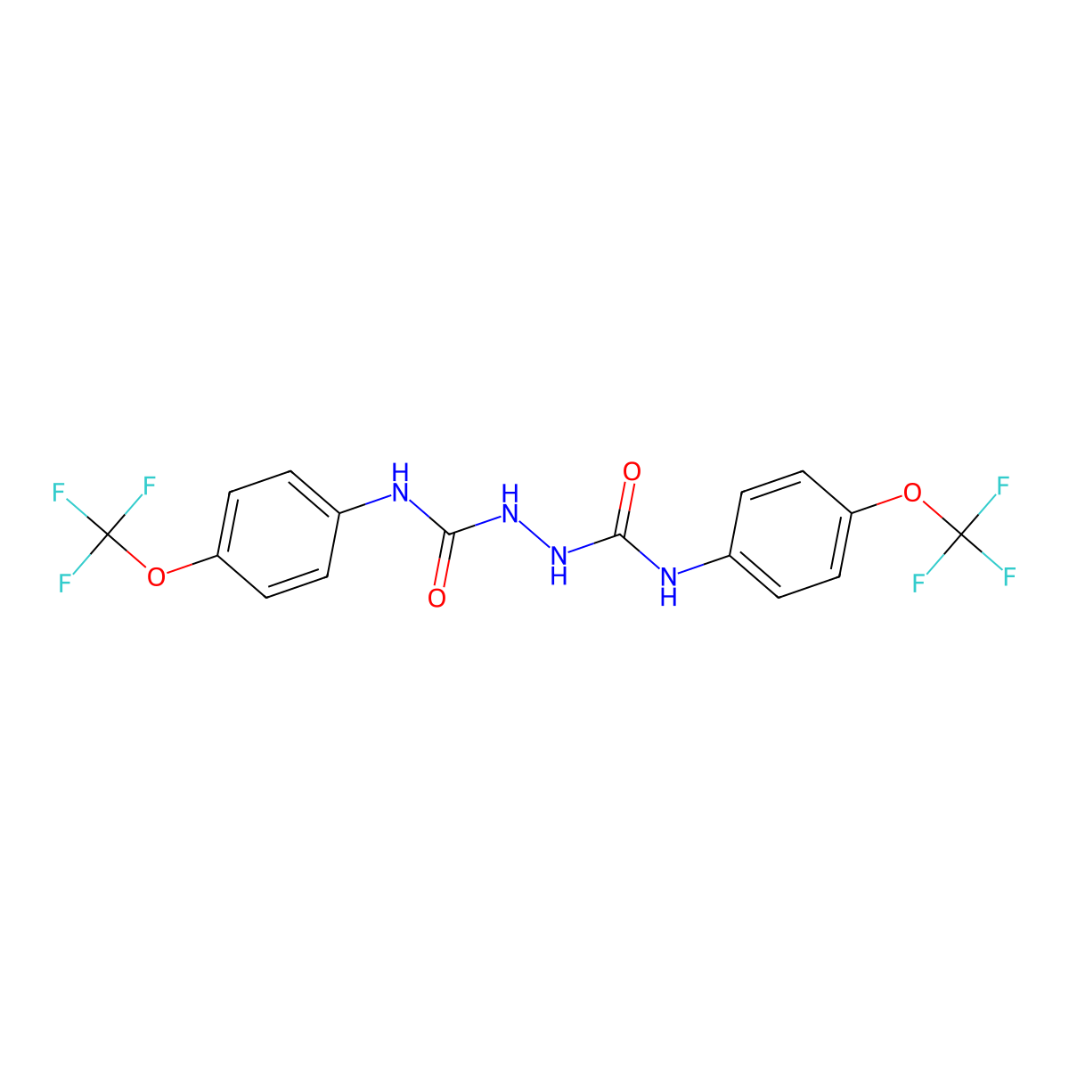1-[4-(Trifluoromethoxy)phenyl]-3-[[4-(trifluoromethoxy)phenyl]carbamoylamino]urea molecular structure, CAS 681253-49-6