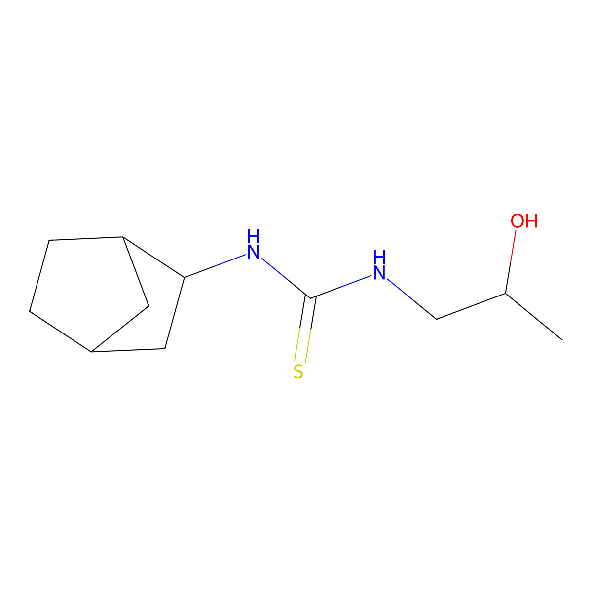N-bicyclo[2.2.1]hept-2-yl-N'-(2-hydroxypropyl)thiourea molecular structure, CAS 681253-97-4