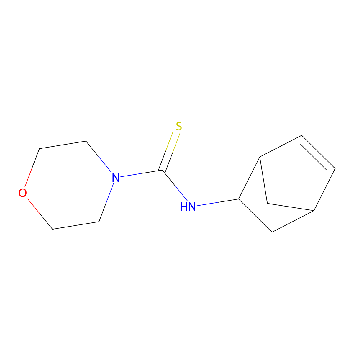 N-(Bicyclo[2.2.1]hept-5-en-2-yl)morpholine-4-carbothioamide molecular structure, CAS 681258-33-3