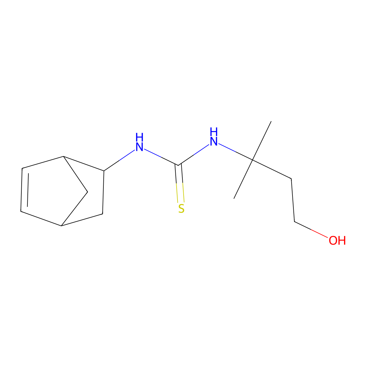 N-bicyclo[2.2.1]hept-5-en-2-yl-N'-(3-hydroxy-1,1-dimethylpropyl)thiourea molecular structure, CAS 681258-46-8
