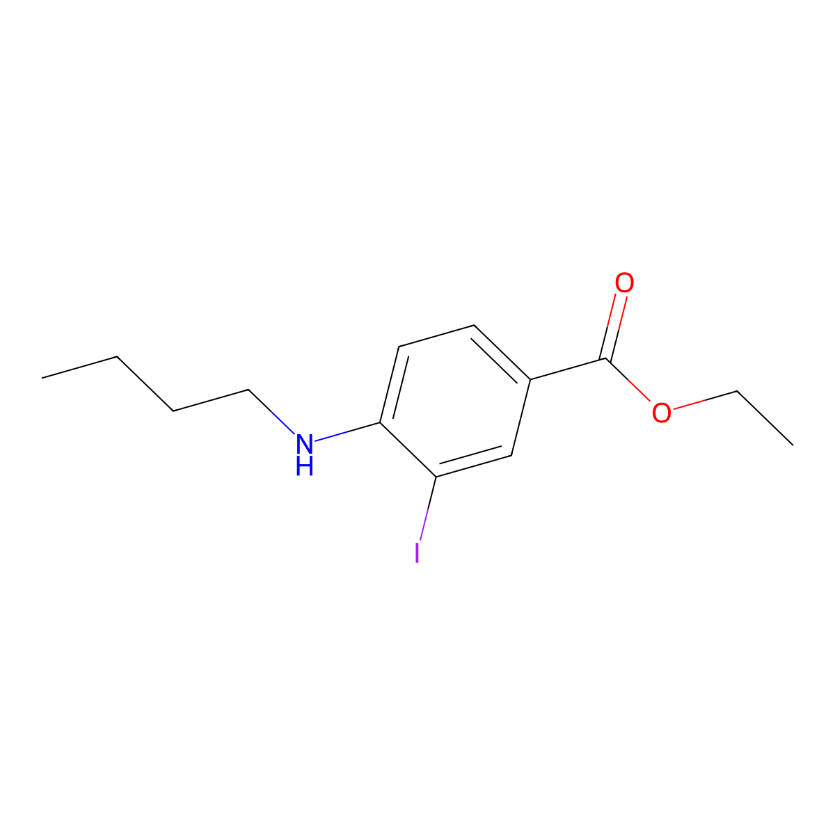 Ethyl 4-(butylamino)-3-iodobenzoate molecular structure, CAS 681259-72-3