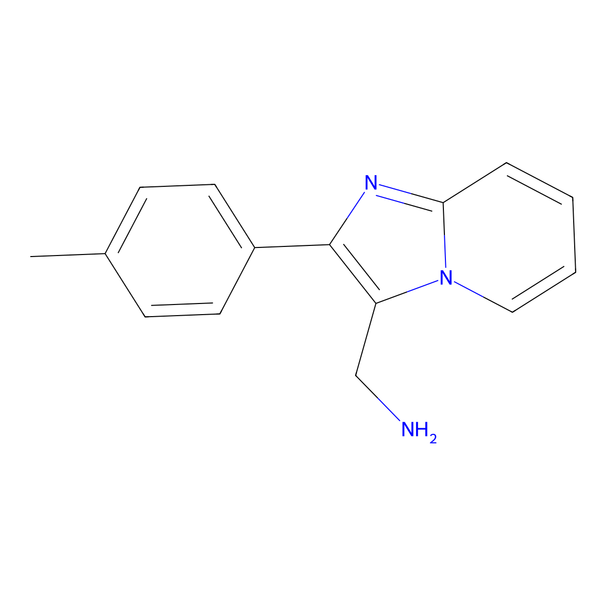 (2-(p-Tolyl)imidazo[1,2-a]pyridin-3-yl)methanamine molecular structure, CAS 681260-17-3