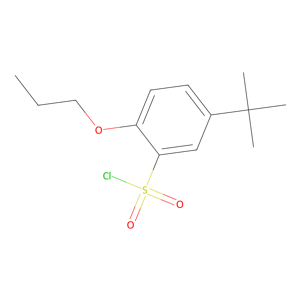5-(tert-Butyl)-2-propoxybenzene-1-sulfonyl chloride molecular structure, CAS 681260-21-9