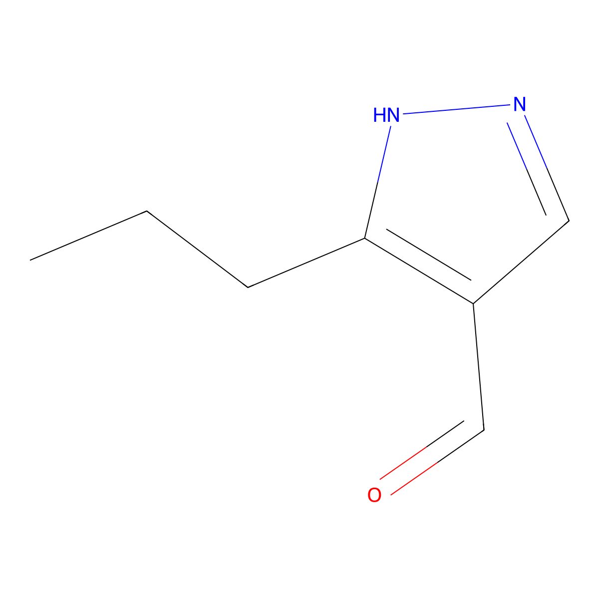 3-Propyl-1H-Pyrazole-4-Carbaldehyde molecular structure, CAS 681260-23-1