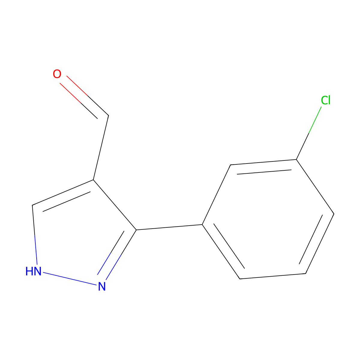 3-(3-Chlorophenyl)-1H-pyrazole-4-carboxaldehyde molecular structure, CAS 681260-24-2