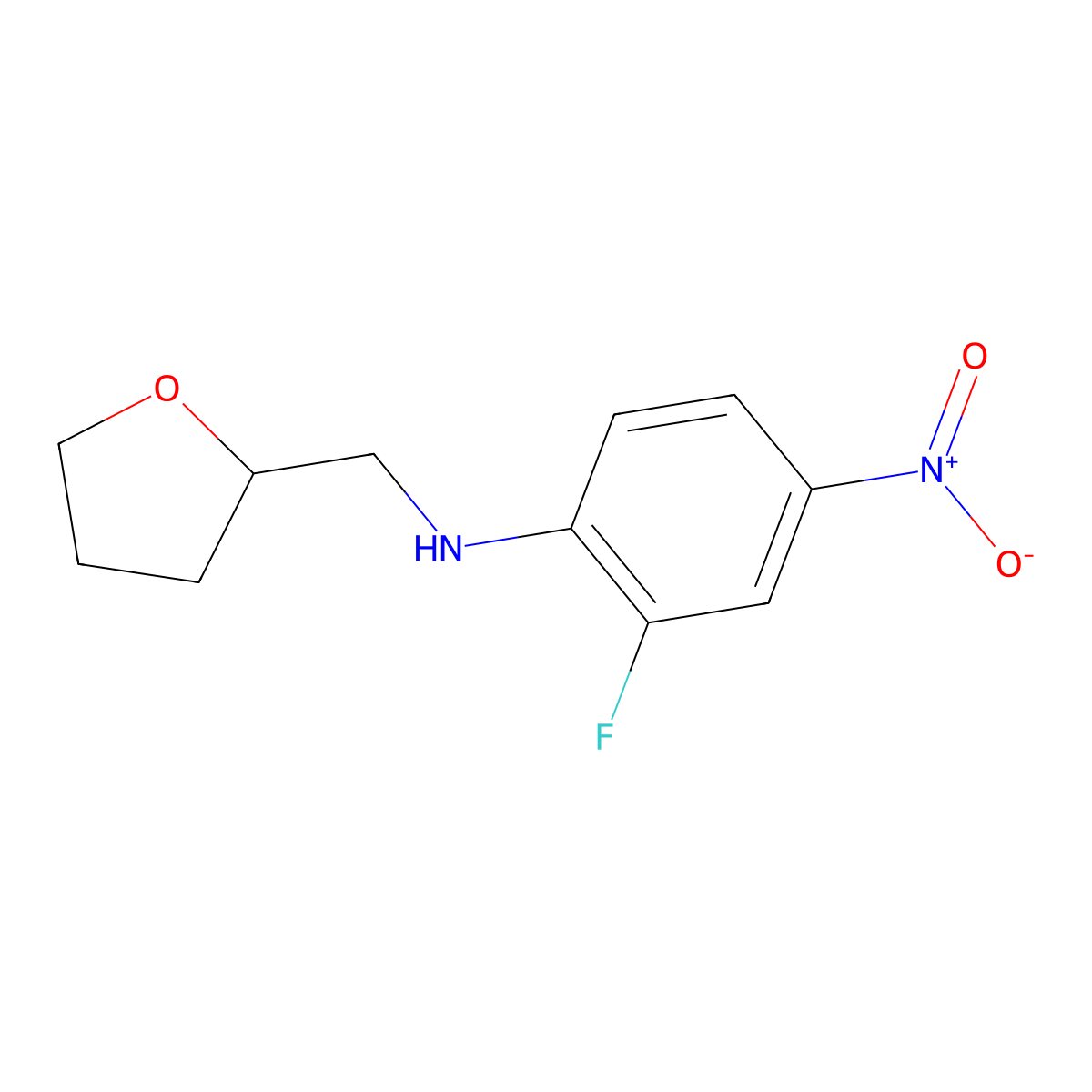 2-fluoro-4-nitro-N-(oxolan-2-ylmethyl)aniline molecular structure, CAS 681260-47-9