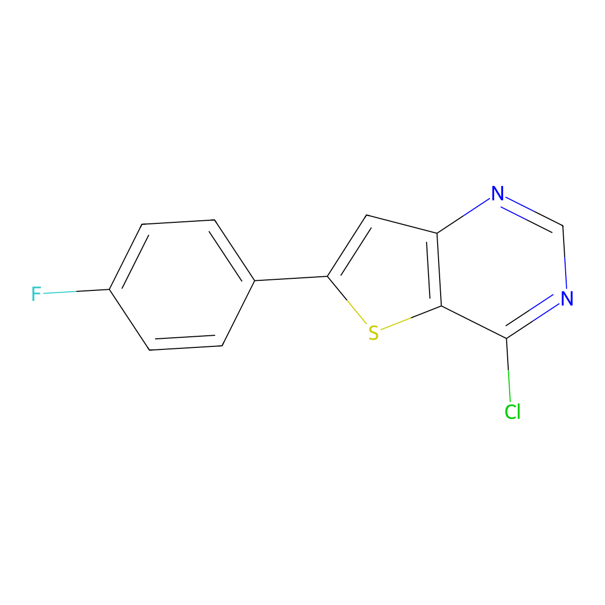 4-Chloro-6-(4-fluorophenyl)thieno[3,2-d]pyrimidine molecular structure, CAS 681260-56-0