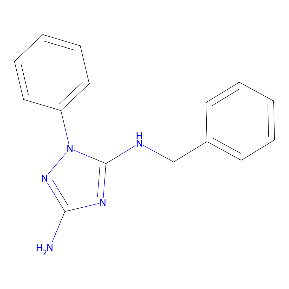5-N-benzyl-1-phenyl-1,2,4-triazole-3,5-diamine molecular structure, CAS 681261-29-0
