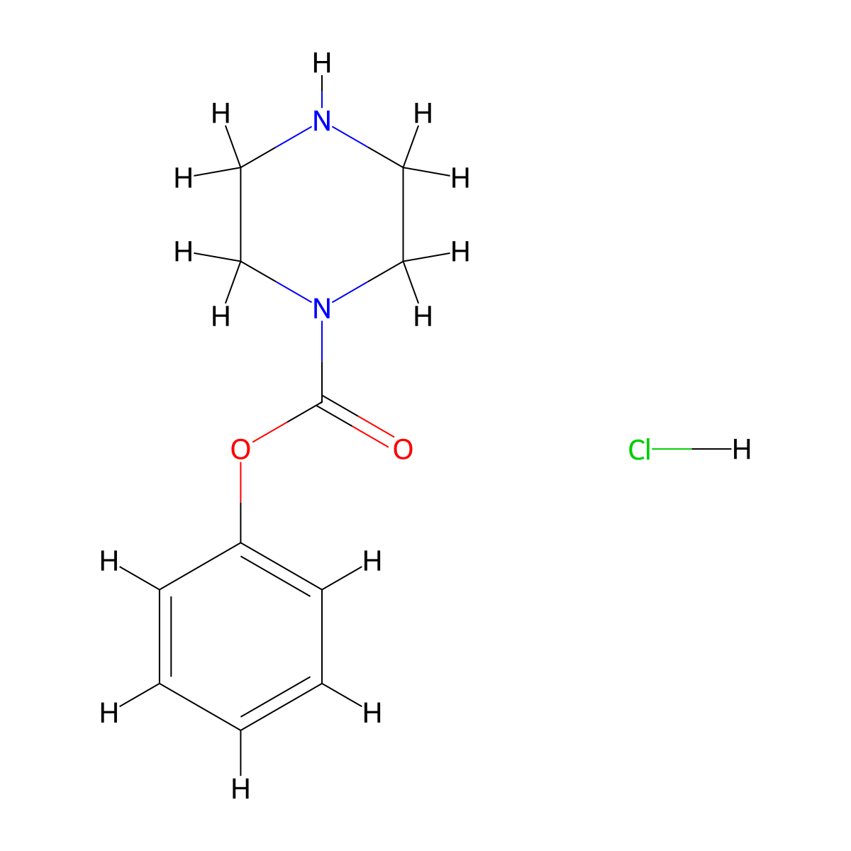 Phenyl piperazine-1-carboxylate hydrochloride molecular structure, CAS 681261-42-7