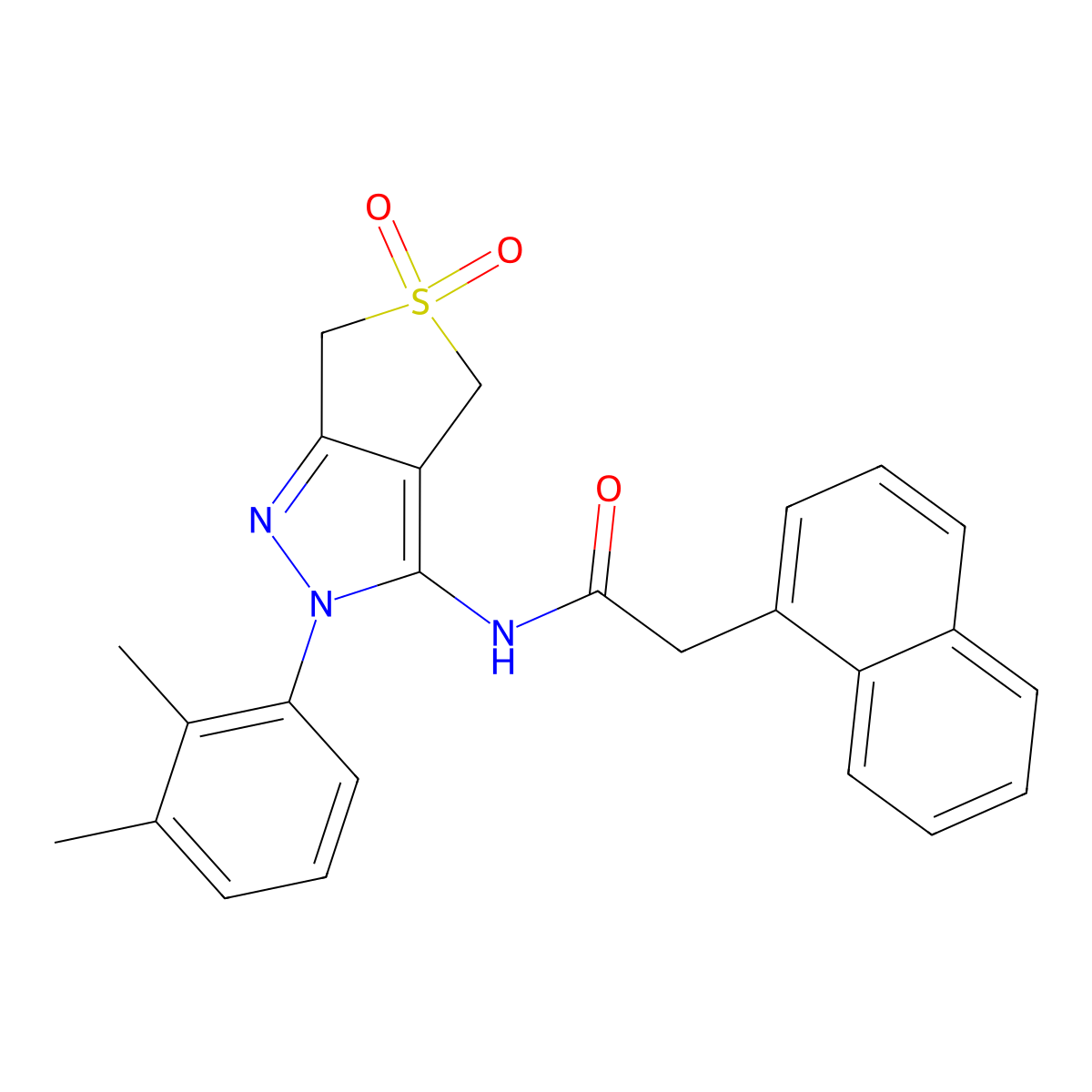 N-(2-(2,3-dimethylphenyl)-5,5-dioxido-4,6-dihydro-2H-thieno[3,4-c]pyrazol-3-yl)-2-(naphthalen-1-yl)acetamide molecular structure, CAS 681267-11-8