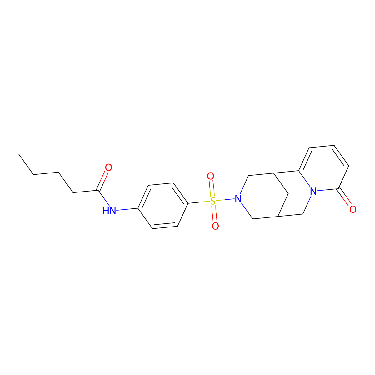 N-(4-((8-oxo-5,6-dihydro-1H-1,5-methanopyrido[1,2-a][1,5]diazocin-3(2H,4H,8H)-yl)sulfonyl)phenyl)pentanamide molecular structure, CAS 681269-93-2