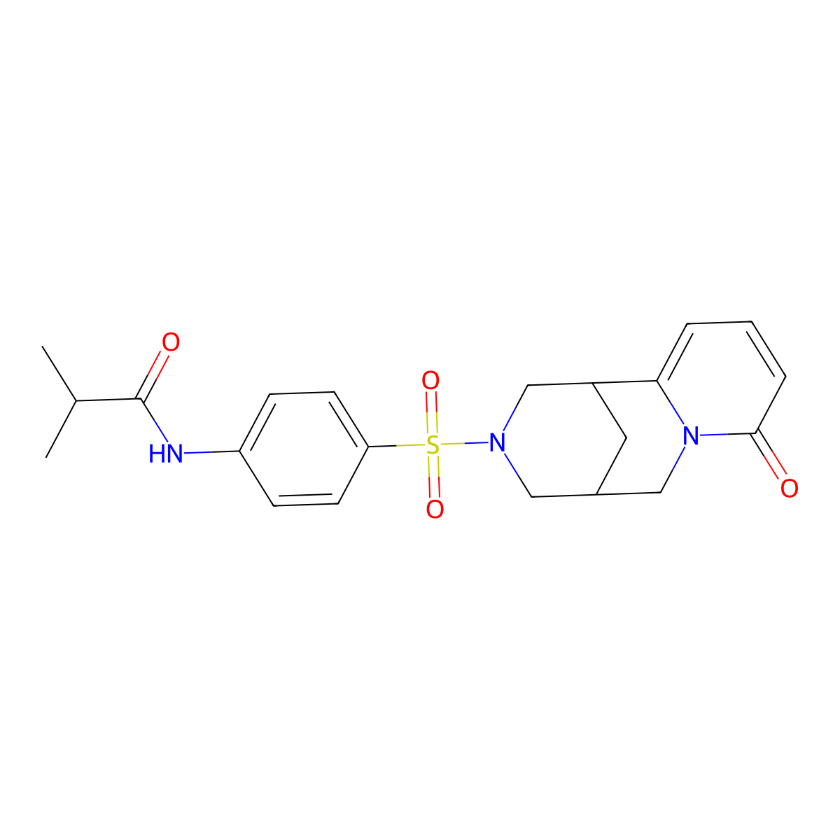 N-(4-((8-oxo-5,6-dihydro-1H-1,5-methanopyrido[1,2-a][1,5]diazocin-3(2H,4H,8H)-yl)sulfonyl)phenyl)isobutyramide molecular structure, CAS 681269-94-3
