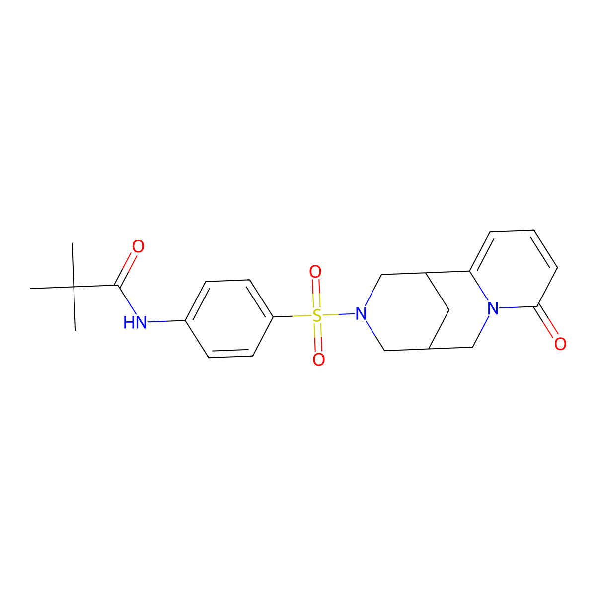N-(4-((8-oxo-5,6-dihydro-1H-1,5-methanopyrido[1,2-a][1,5]diazocin-3(2H,4H,8H)-yl)sulfonyl)phenyl)pivalamide molecular structure, CAS 681269-95-4