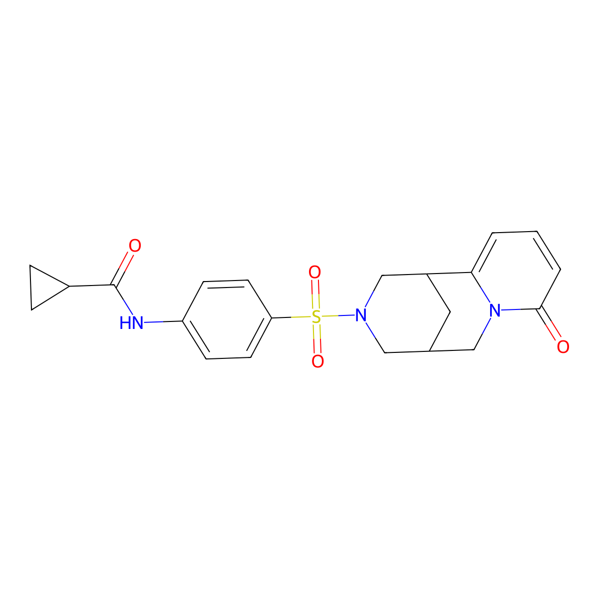 N-(4-((8-oxo-5,6-dihydro-1H-1,5-methanopyrido[1,2-a][1,5]diazocin-3(2H,4H,8H)-yl)sulfonyl)phenyl)cyclopropanecarboxamide molecular structure, CAS 681269-98-7