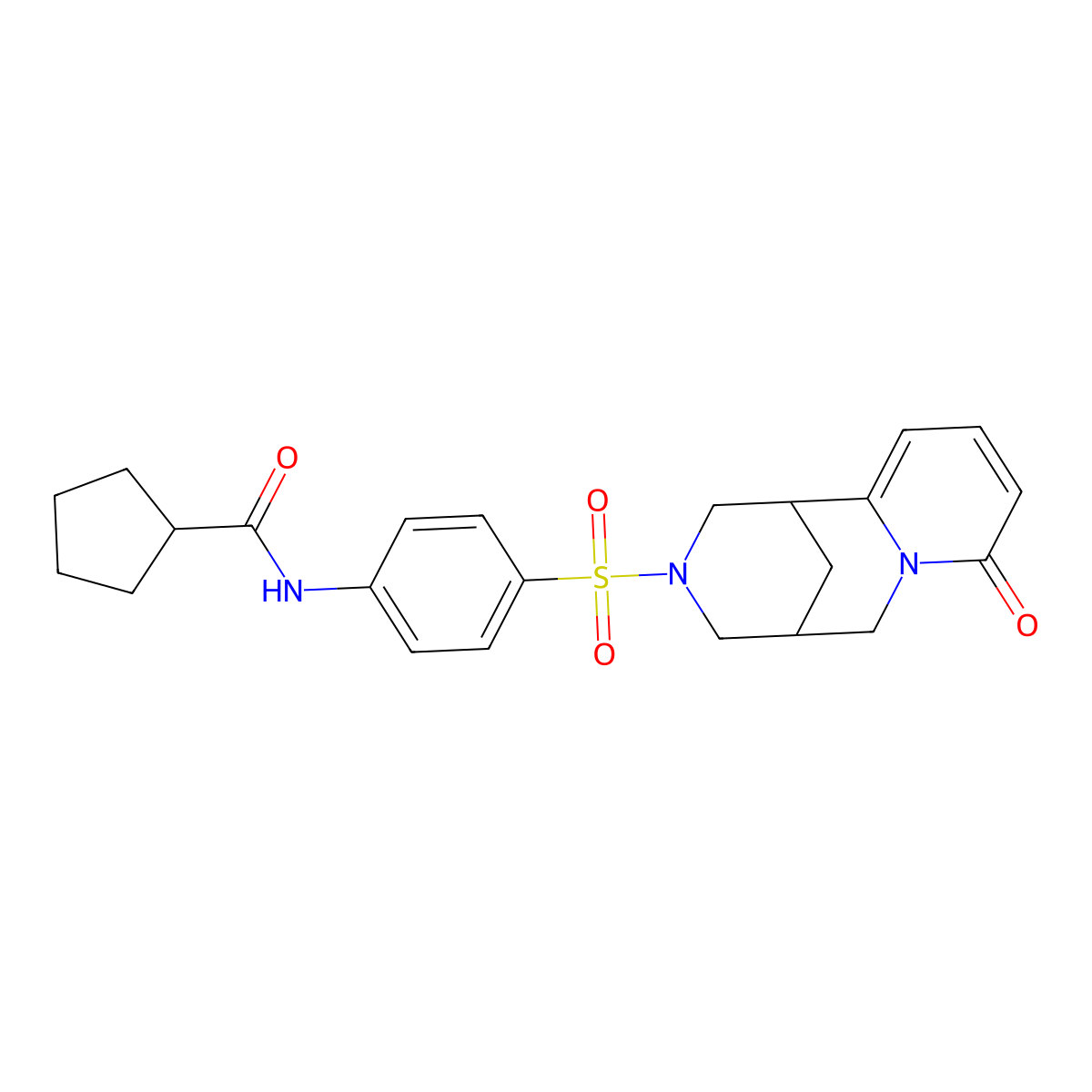 N-(4-((8-oxo-5,6-dihydro-1H-1,5-methanopyrido[1,2-a][1,5]diazocin-3(2H,4H,8H)-yl)sulfonyl)phenyl)cyclopentanecarboxamide molecular structure, CAS 681269-99-8