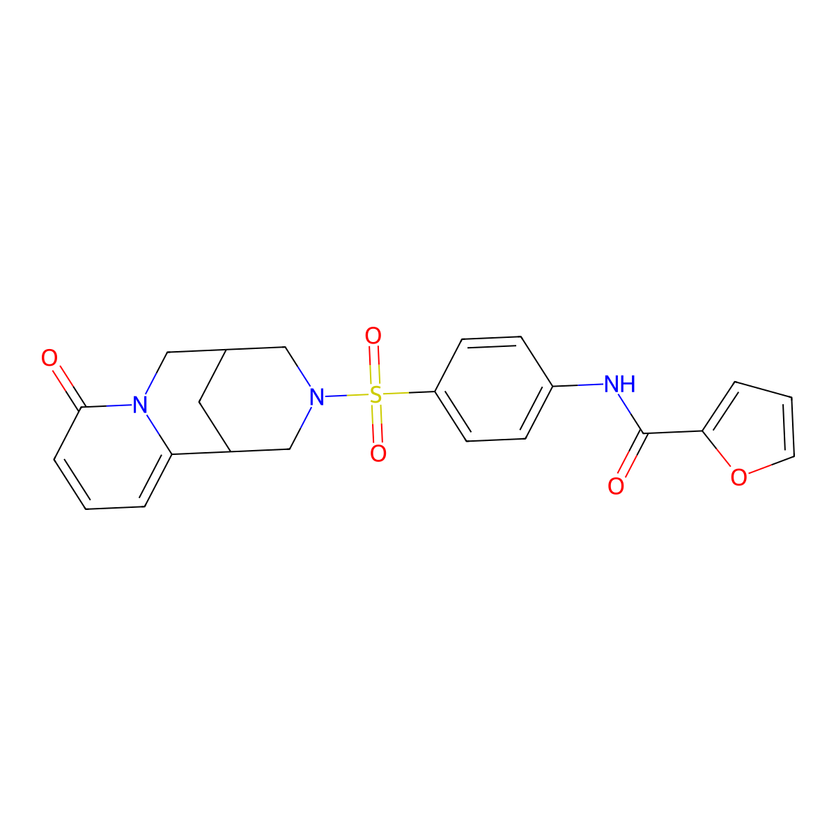 N-(4-((8-oxo-5,6-dihydro-1H-1,5-methanopyrido[1,2-a][1,5]diazocin-3(2H,4H,8H)-yl)sulfonyl)phenyl)furan-2-carboxamide molecular structure, CAS 681270-05-3