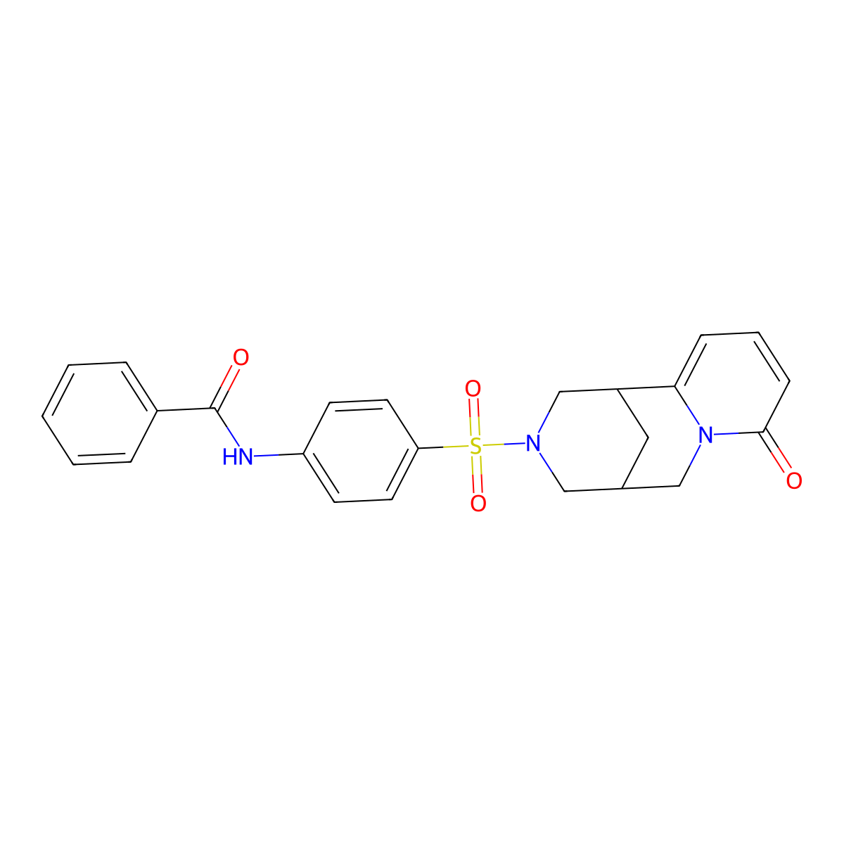 N-(4-((8-oxo-5,6-dihydro-1H-1,5-methanopyrido[1,2-a][1,5]diazocin-3(2H,4H,8H)-yl)sulfonyl)phenyl)benzamide molecular structure, CAS 681270-09-7