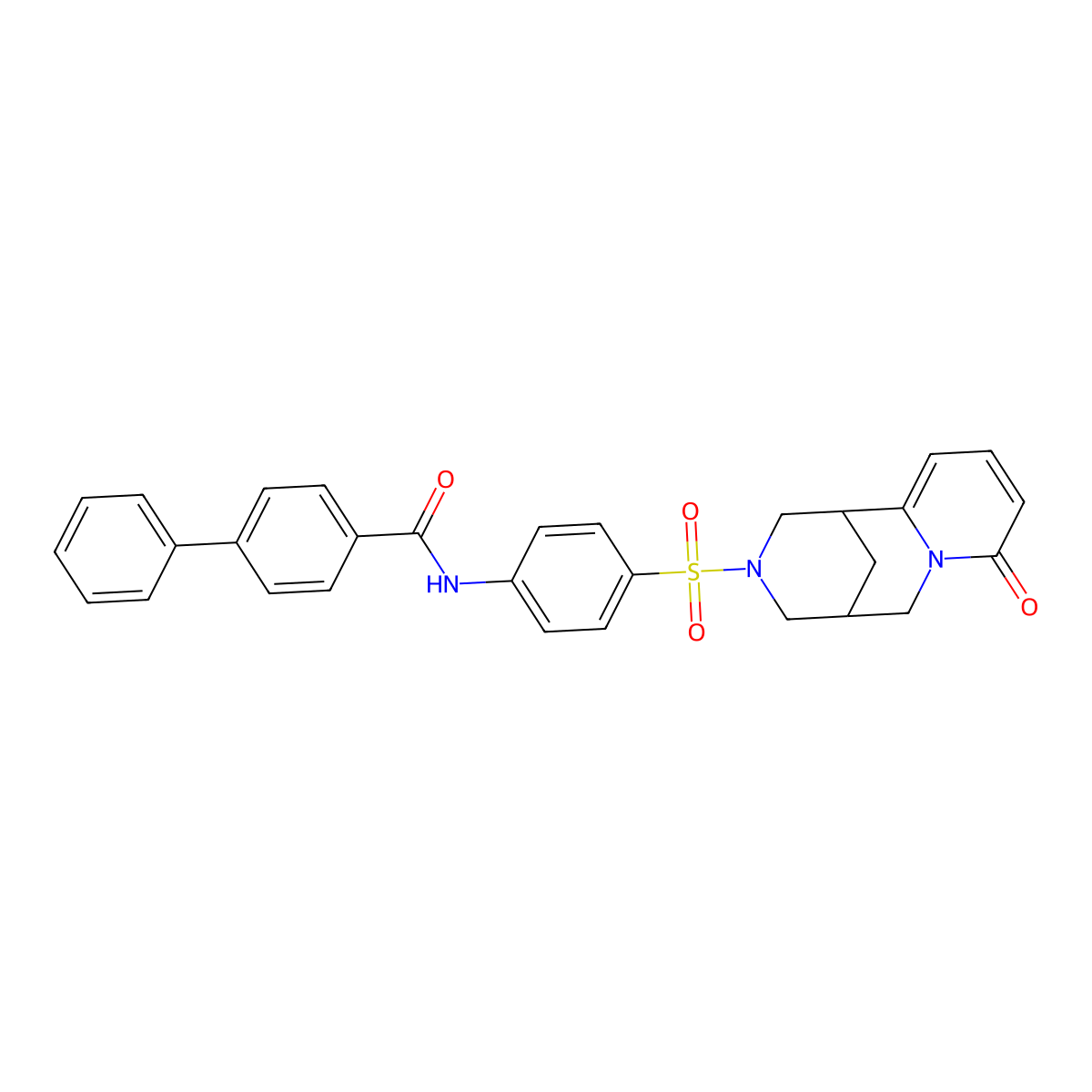 N-(4-((8-oxo-5,6-dihydro-1H-1,5-methanopyrido[1,2-a][1,5]diazocin-3(2H,4H,8H)-yl)sulfonyl)phenyl)-[1,1'-biphenyl]-4-carboxamide molecular structure, CAS 681270-72-4