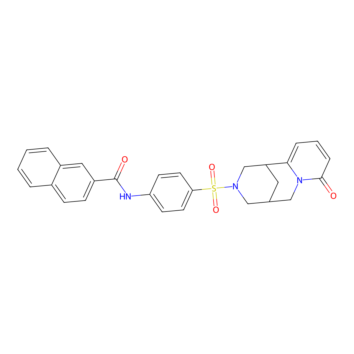 N-(4-((8-oxo-5,6-dihydro-1H-1,5-methanopyrido[1,2-a][1,5]diazocin-3(2H,4H,8H)-yl)sulfonyl)phenyl)-2-naphthamide molecular structure, CAS 681270-75-7
