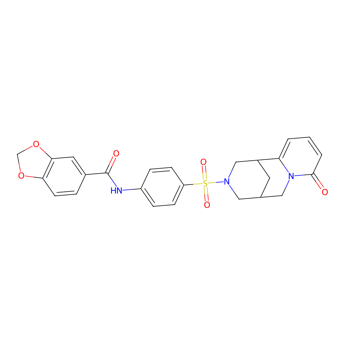 N-(4-((8-oxo-5,6-dihydro-1H-1,5-methanopyrido[1,2-a][1,5]diazocin-3(2H,4H,8H)-yl)sulfonyl)phenyl)benzo[d][1,3]dioxole-5-carboxamide molecular structure, CAS 681270-76-8