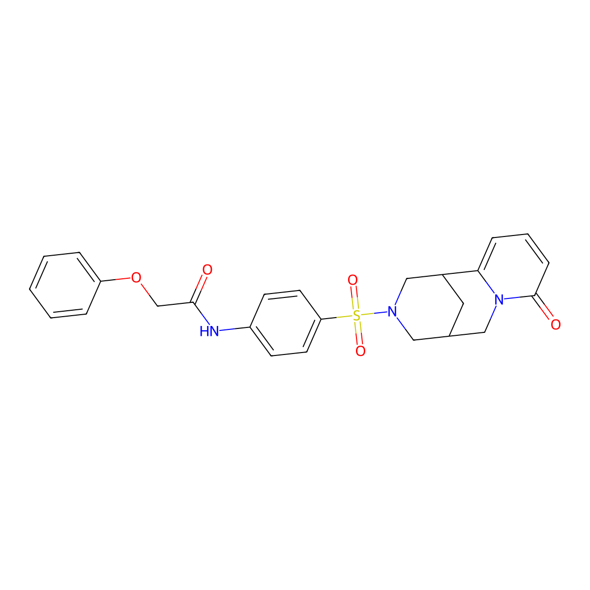 N-(4-((8-oxo-5,6-dihydro-1H-1,5-methanopyrido[1,2-a][1,5]diazocin-3(2H,4H,8H)-yl)sulfonyl)phenyl)-2-phenoxyacetamide molecular structure, CAS 681270-84-8