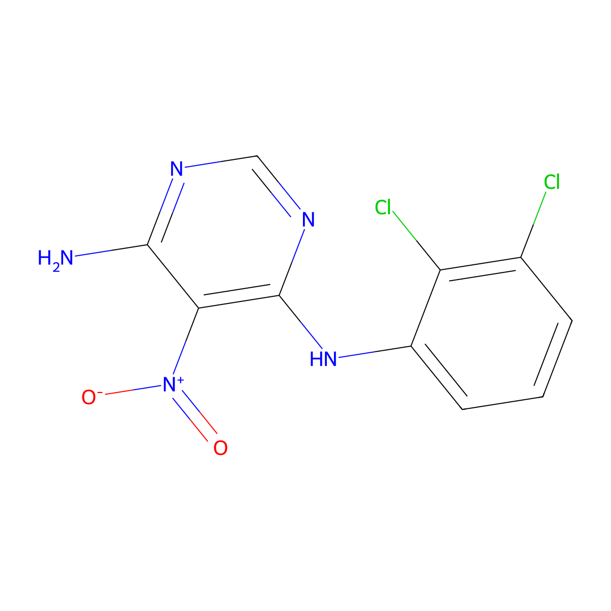 N-(2,3-dichlorophenyl)-5-nitropyrimidine-4,6-diamine molecular structure, CAS 681271-17-0