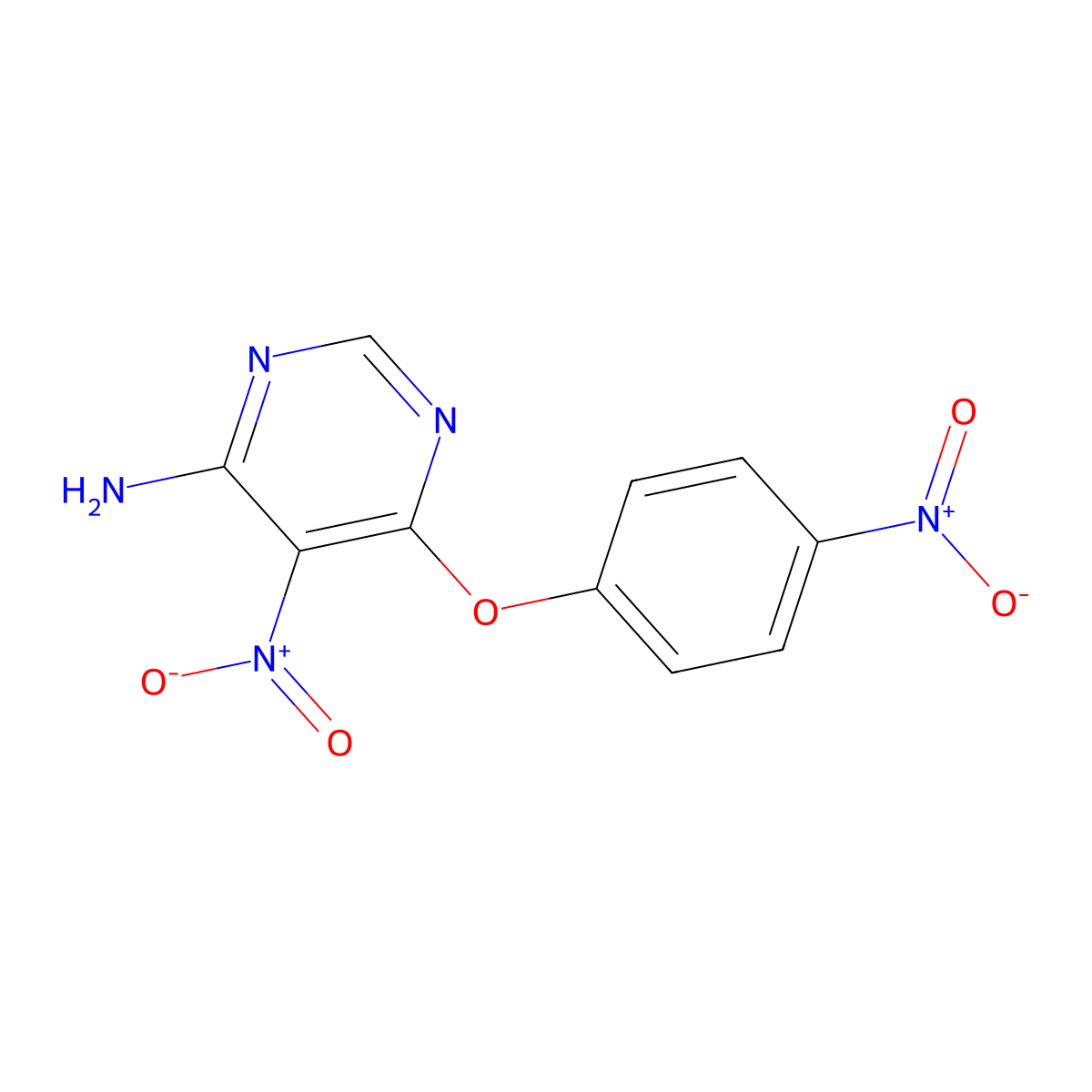5-Nitro-6-(4-nitrophenoxy)pyrimidin-4-amine molecular structure, CAS 681271-63-6