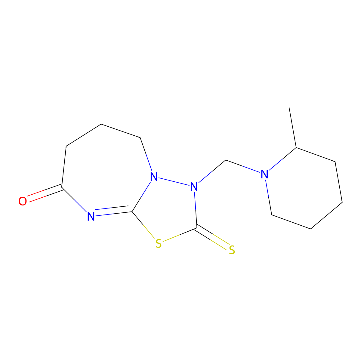 3-[(2-methylpiperidin-1-yl)methyl]-2-sulfanylidene-6,7-dihydro-5H-[1,3,4]thiadiazolo[3,2-a][1,3]diazepin-8-one molecular structure, CAS 681272-25-3