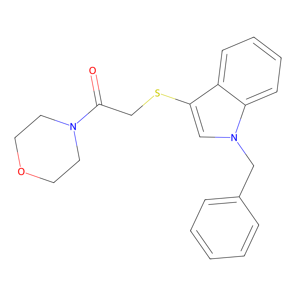2-((1-benzyl-1H-indol-3-yl)thio)-1-morpholinoethanone molecular structure, CAS 681273-49-4