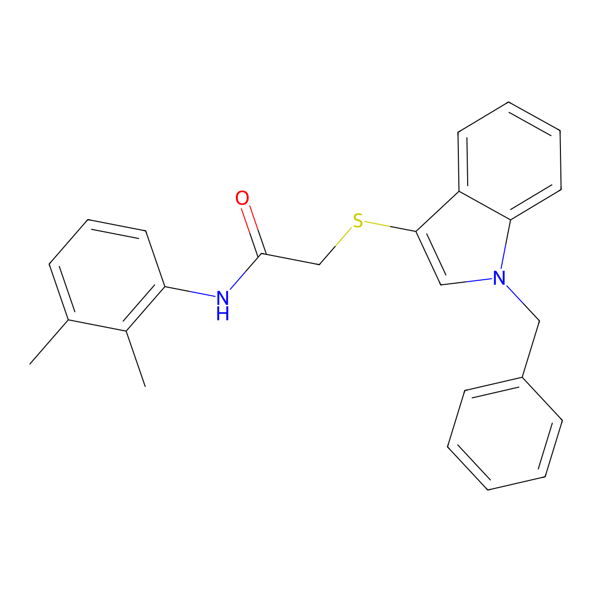 2-(1-benzylindol-3-yl)sulfanyl-N-(2,3-dimethylphenyl)acetamide molecular structure, CAS 681273-65-4