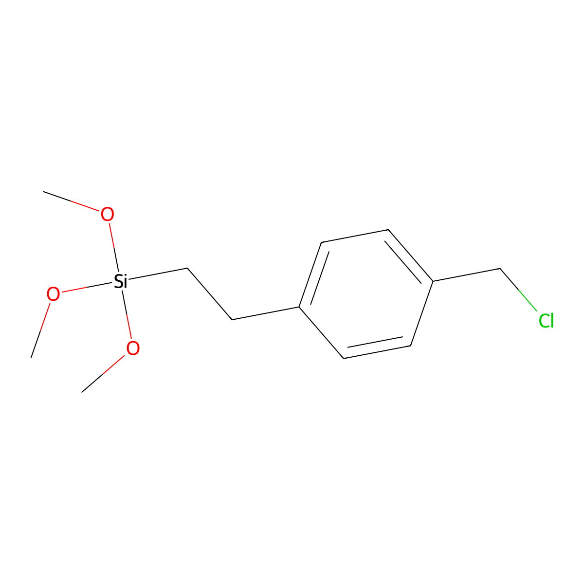 Benzene, 1-(chloromethyl)-3(or 4)-[2-(trimethoxysilyl)ethyl]- molecular structure, CAS 68128-25-6