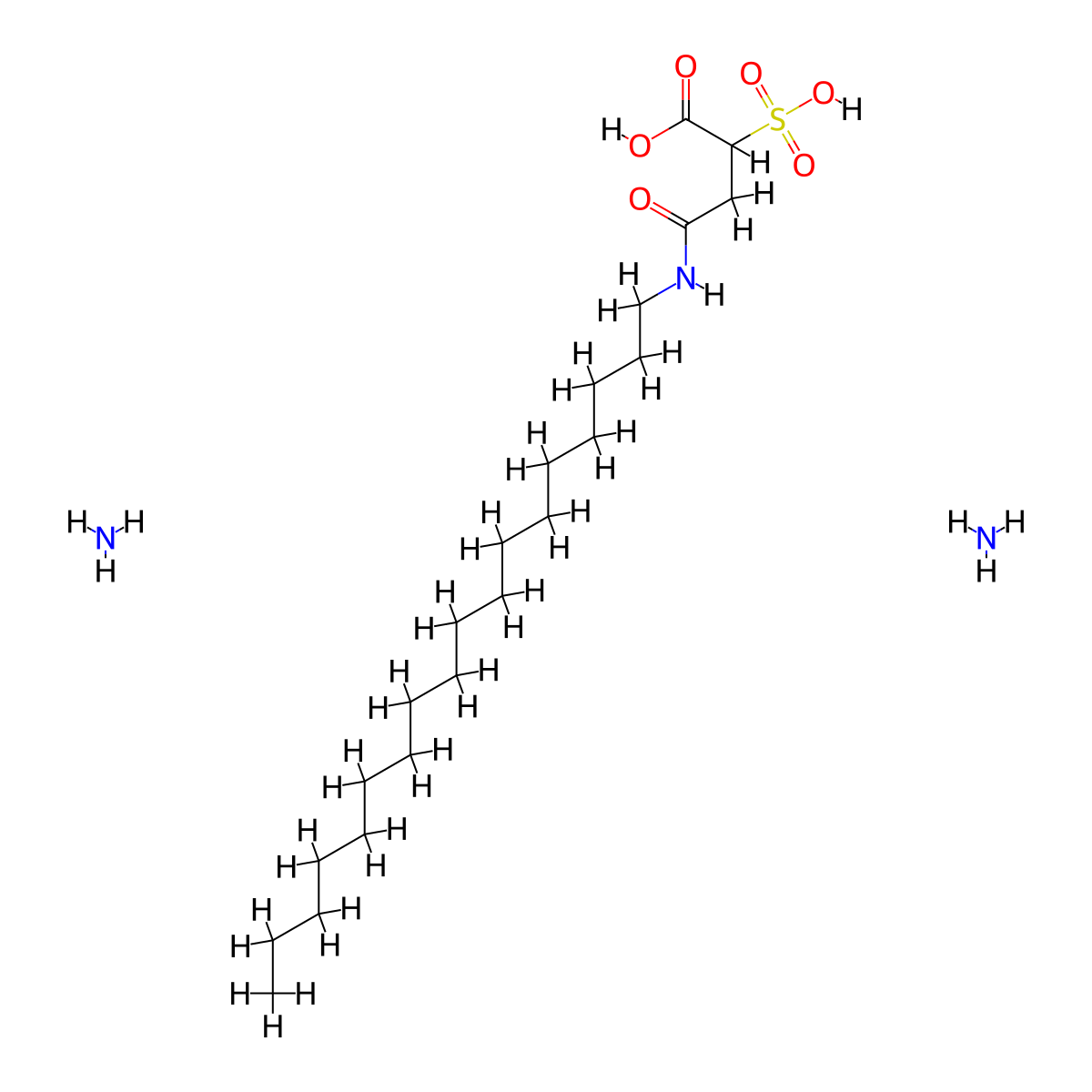 Butanoic acid, 4-(octadecylamino)-4-oxosulfo-, ammonium salt (1:2) molecular structure, CAS 68128-59-6