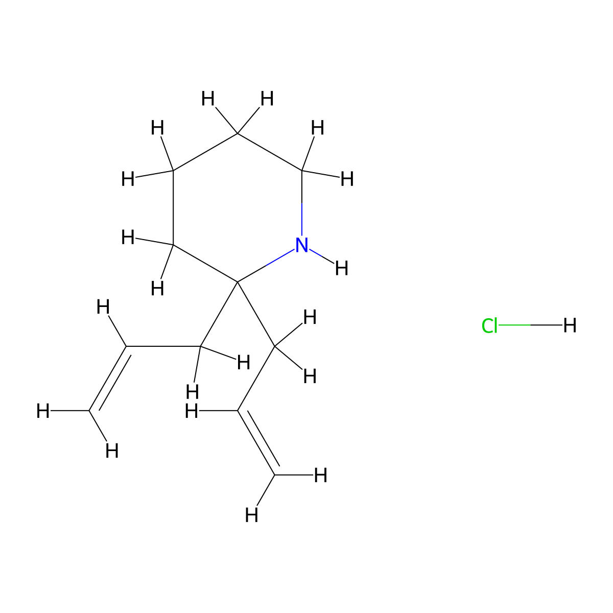 2,2-Diallylpiperidine hydrochloride molecular structure, CAS 681283-71-6